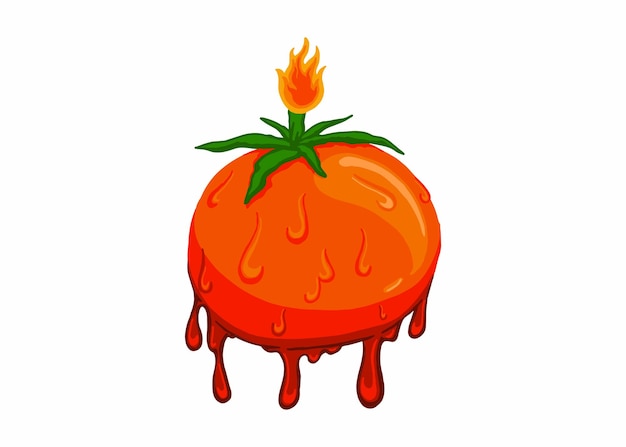 Tomato Fruit Candle Melting Vector