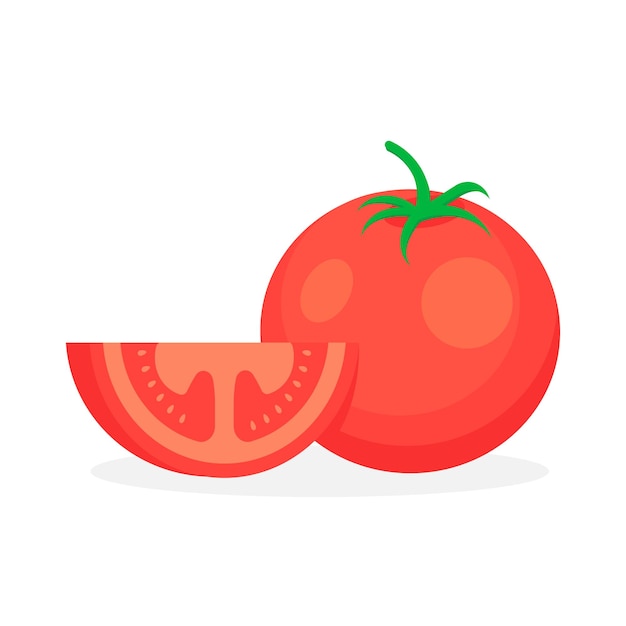 Tomato isolated on white background Vector illustration