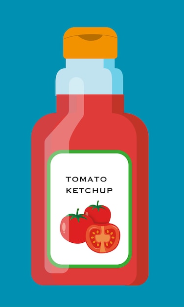 Tomato ketchup vector illustration