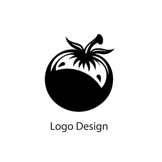 tomato logo black simple flat icon on white background