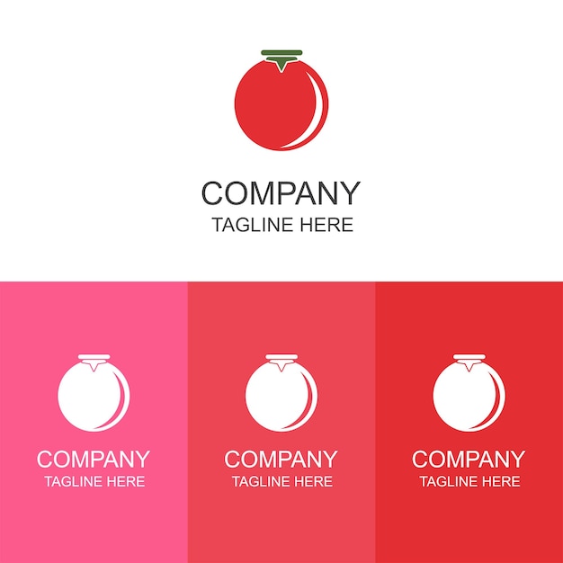 トマトのロゴデザインは、ブランディングやビジネスに使用できます