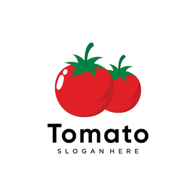 Vettore progettazione del logo del pomodoro con il concetto creativo premium vector