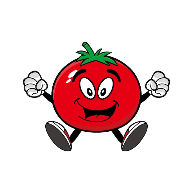 Tomato mascot character design vector