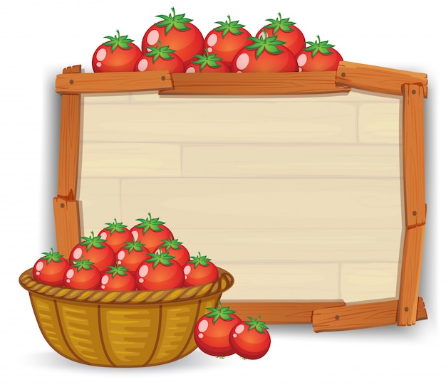 木製ボード上のトマト