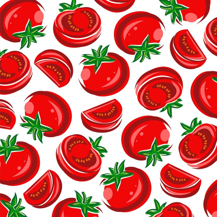 Vector tomato pattern background set. collection icon tomato. vector