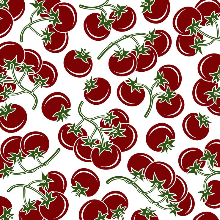 Vector tomato pattern background set collection icon tomato vector