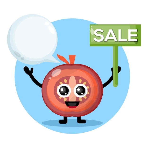 Tomato sale cute character logo