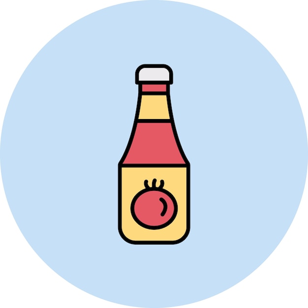 Vector tomato sauce flat illustration