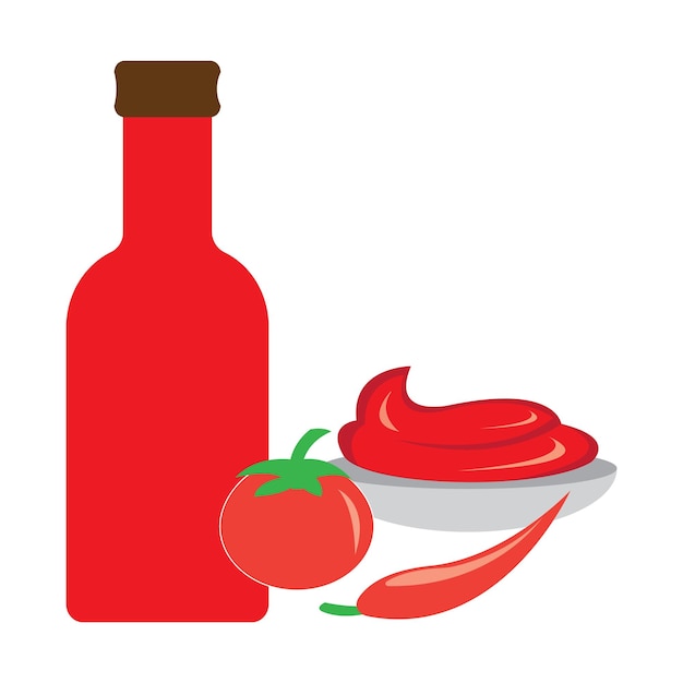 Tomato sauce icon logo vector design template