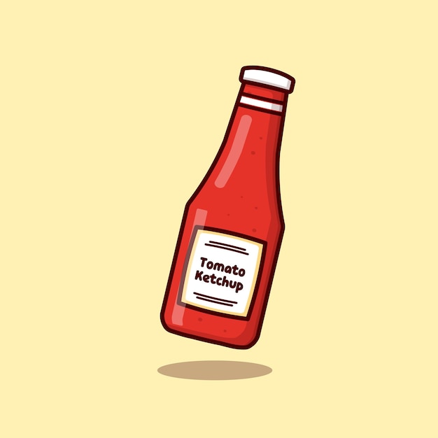 Tomato sauce ketchup cartoon vector icon illustration