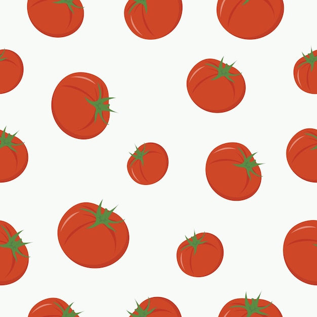 Tomato seamless vector pattern Vegetable background