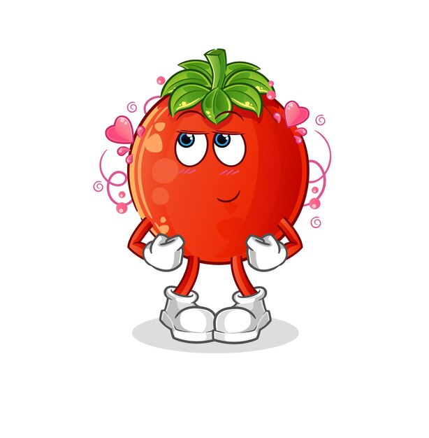 tomato shy vector. cartoon character