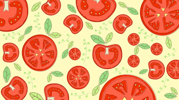 Vector tomato slices pattern