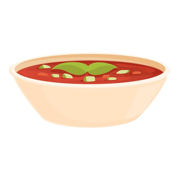 Vector tomato soup icon cartoon vector spain food restaurant dish