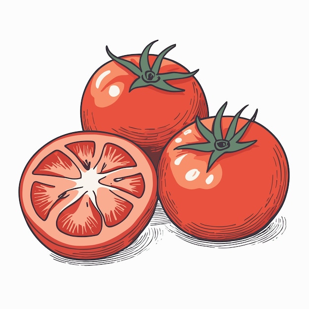 Vettore disegno del fumetto dell'illustrazione di vettore del pomodoro