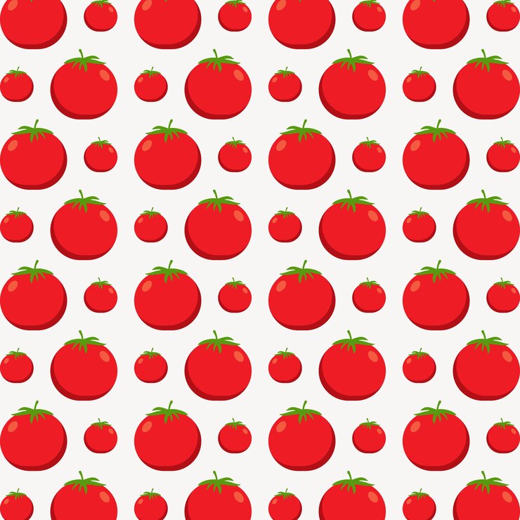 Vector tomato vector illustration repeating seamless pattern design