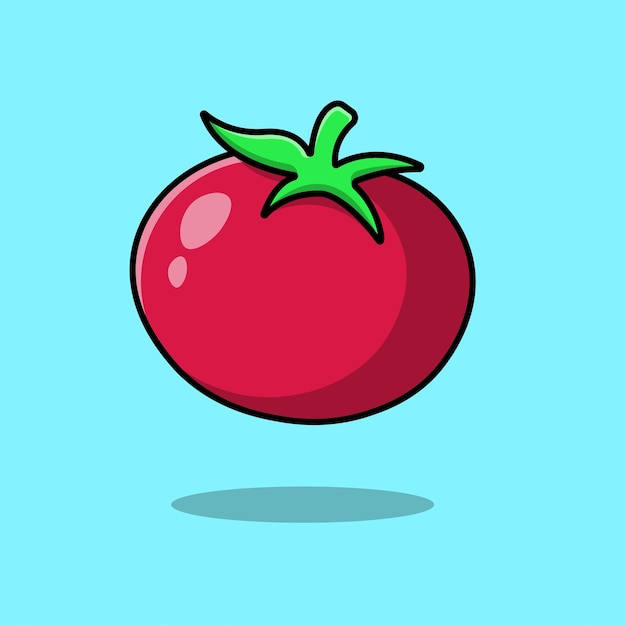 Tomato vegetable cartoon vector icon illustration