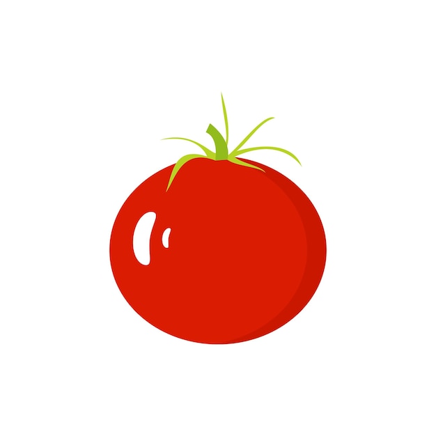 Tomato vegetable vector icon coloredEPS 10 Tomatoes flat illustrationFarm market product Vegetarian foodFresh healthy organic food Crop concept for vegan Isolated on white