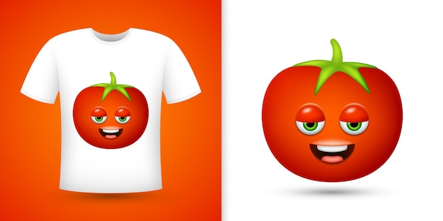 Tomato on white shirt vector