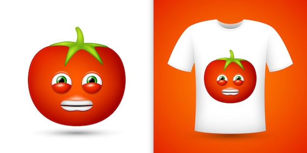 Pomodoro su camicia bianca vettore