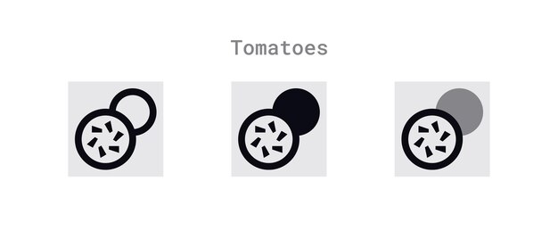 Tomatoes icons set