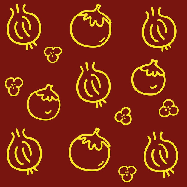 Vector tomatoes and onions pattern