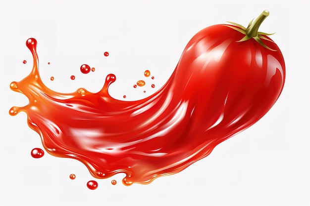 Tomatoes splash red liquid isolated Realistic 3D Vector