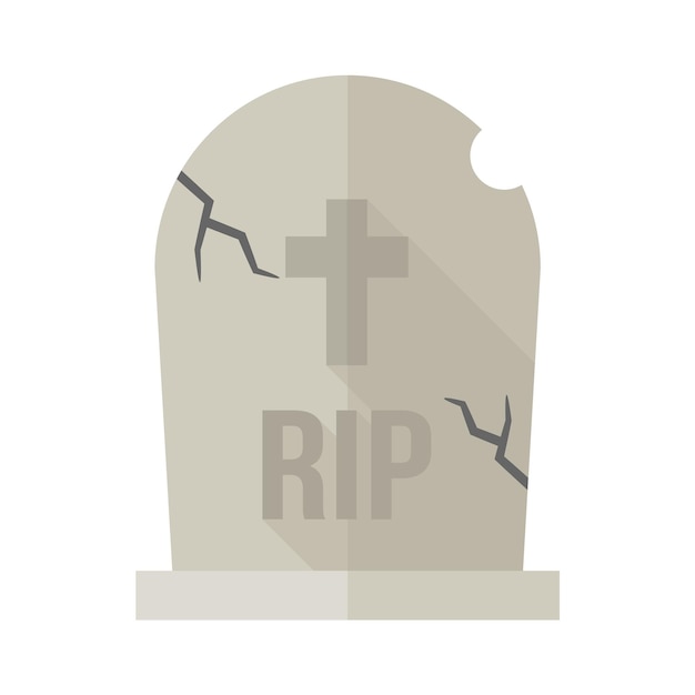 Vector tomb stone icon in flat color style