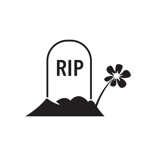 Vector tomb stone icon in single color