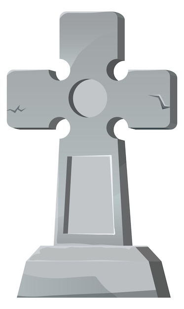 Tombstone cross cartoon icon Gothic graveyard stone