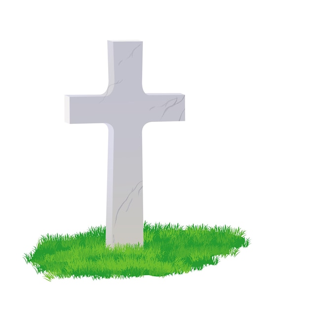 Tombstone cross on a white background