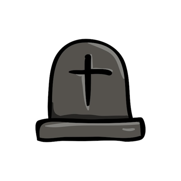 Vettore iconica di halloween tombstone doodle