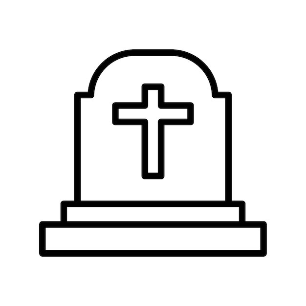 トレンディなデザインの墓石アイコン ベクトル図
