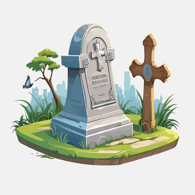 Vector tombstone illustration vector