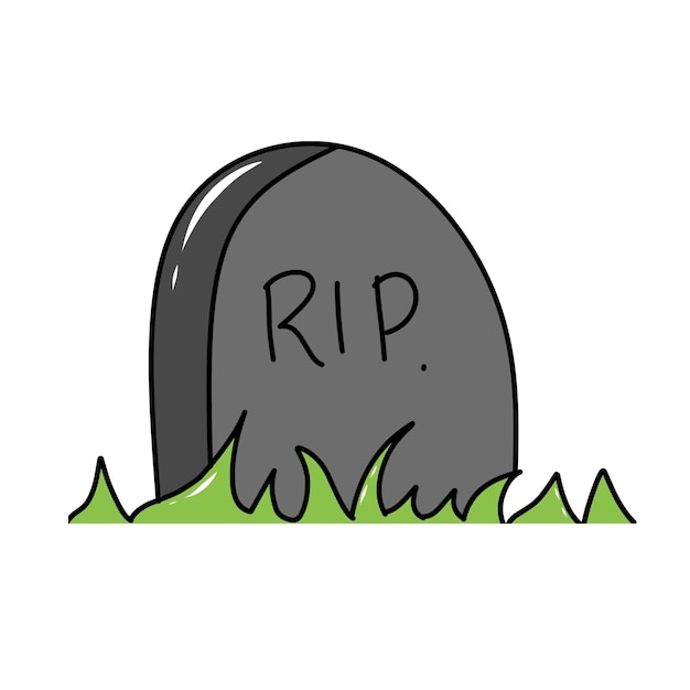 Vector tombstone with white background
