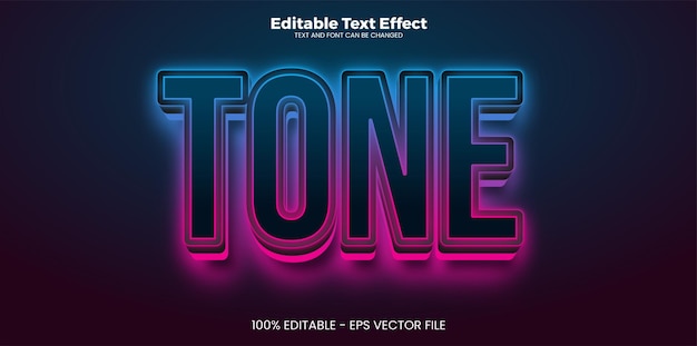 Tone editable text effect in modern trend style