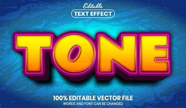 Tone text, font style editable text effect
