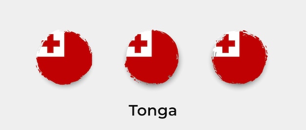 Tonga flag grunge bubbles icon vector illustration