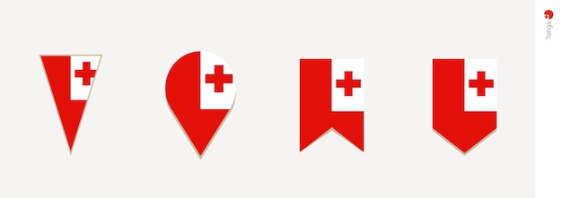 Tonga flag in vertical design vector illustration