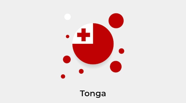 Tonga vlag zeepbel cirkel ronde vorm pictogram vectorillustratie