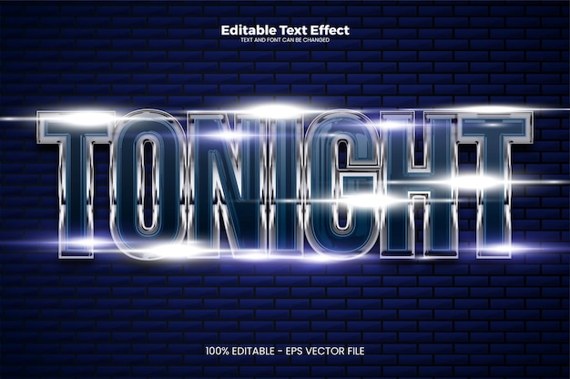 Tonight editable text effect in neon style