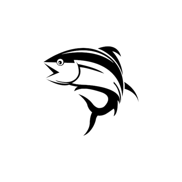 Tonijn pictogram logo vector ontwerpsjabloon