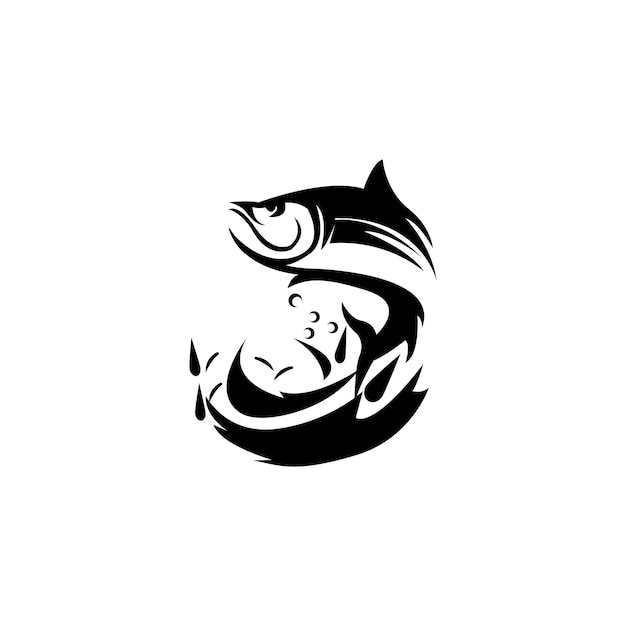 Tonijn pictogram logo vector ontwerpsjabloon