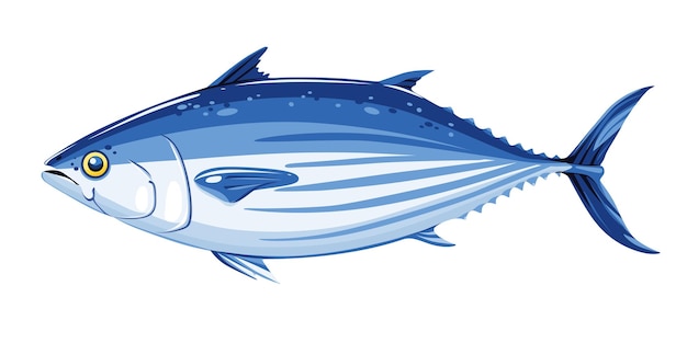 tonijn Vector illustratie cartoon platte pictogram geïsoleerd op wit.