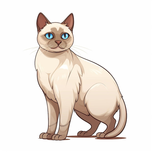 Vector tonkinese cat vector cartoon