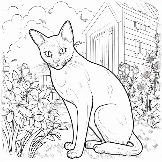 Vector tonkinese kitten