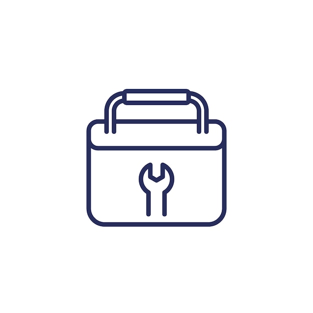 Tool box line vector icon on white