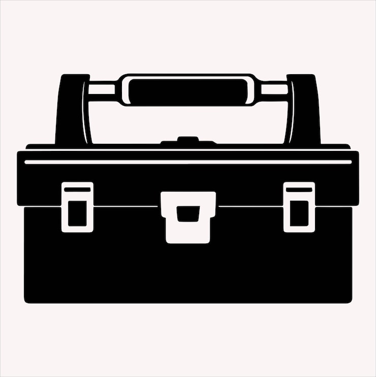 Vector tool box vector silhouette illustration on white background
