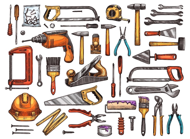 Vector tool for construction and repair work sketch