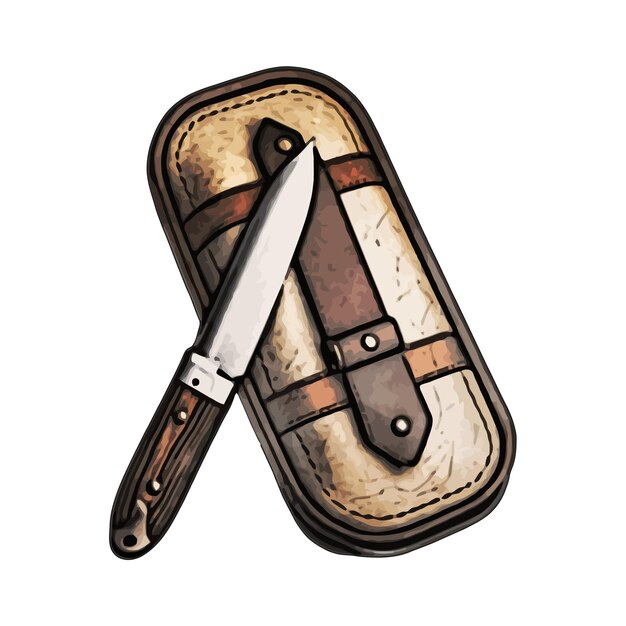 Illustrazione di vettore dell'acquerello del coltello dello strumento